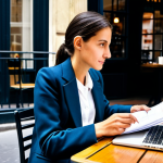 **

"A woman, fully clothed in a stylish yet modest Parisian outfit, is meticulously reviewing her budget at a chic café in Le Marais. She has a determined but relaxed expression. The café is bustling with activity, but she is focused on her financial planning. Safe for work. Appropriate content. Professional scene. Perfect anatomy, correct proportions, natural pose, well-formed hands, proper finger count, natural body proportions. High quality, professional photography, well-lit, safe for work, appropriate content, fully clothed, professional, modest, family-friendly."

**