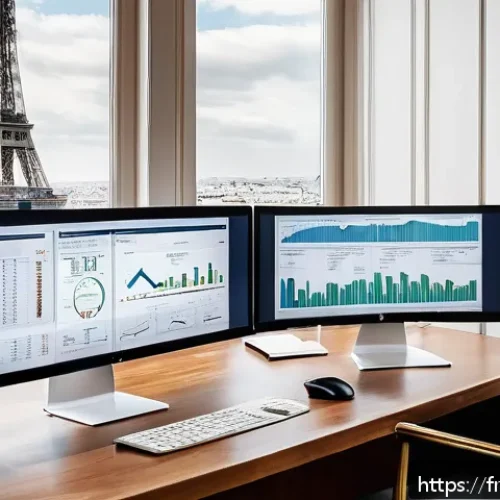 Home 17 투자에 대한 오해와 진실 - A sophisticated French investor’s home office setting showing a mid-30s professional thoughtfully an...